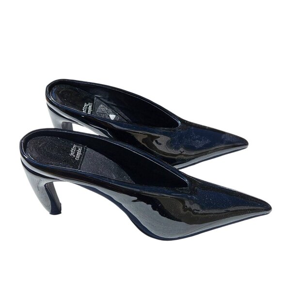 Jeffrey Campbell Black Patent Leather Buzzing Mule Pumps - Picture 6 of 9
